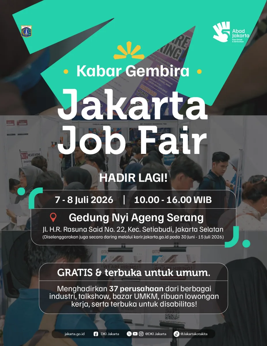 Job Fair Provinsi Banten 2026 (Suku Dinas TKTE Wilayah Provinsi Banten Barat) : 7-8 Juli 2026